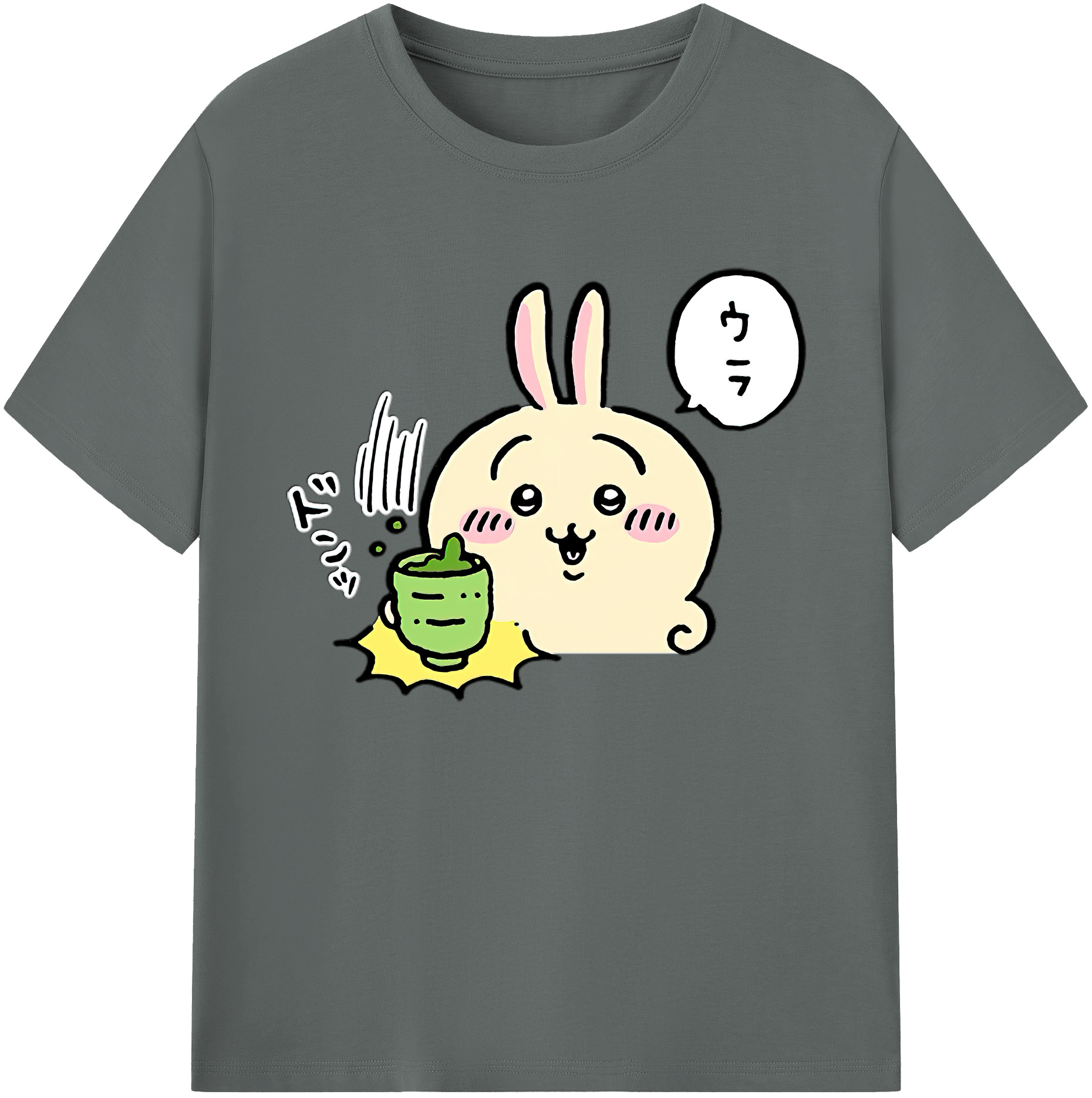 （画像用） ちいかわ うさぎ Chii-kawa usagi 綿100％ メンズ半袖Tシャツ｜肌触りやわらか＆通気性